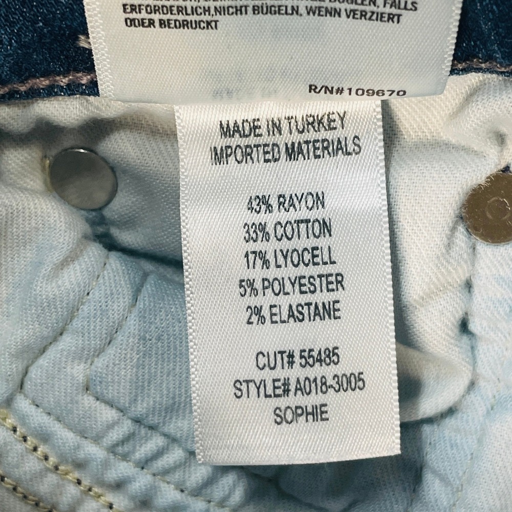 AGOLDE Sophie High Rise Skinny Jeans Womens 28 Blue Raw Hem Stretch A018-3005 - Picture 8 of 12